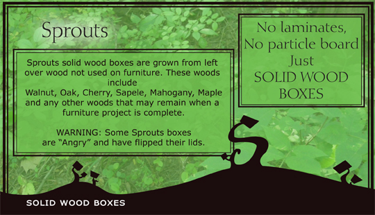 Sprouts solid wood keepsake boxes